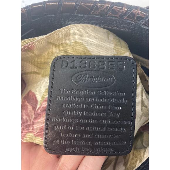 BRIGHTON D136855 MEIDUM BLACK PEBBLED LEATHER SHOULDER BAG - Picture 9 of 12